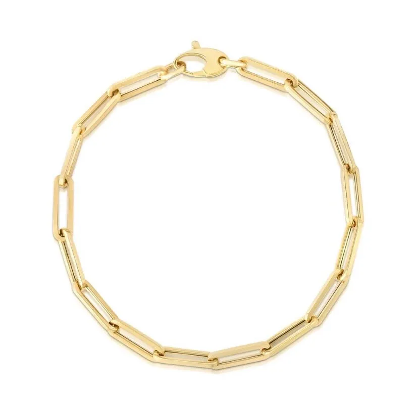 14k Paper Clip Bracelet