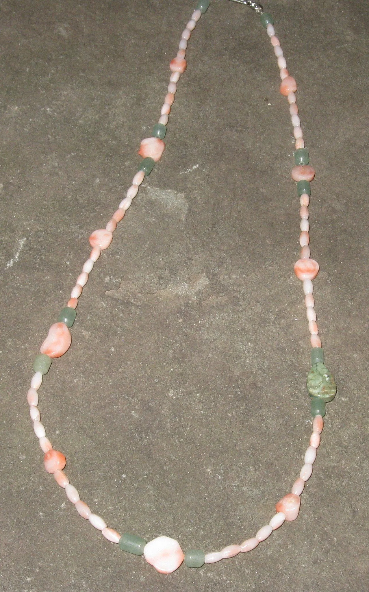 Aventurine, Rhyolite & Coral Necklace