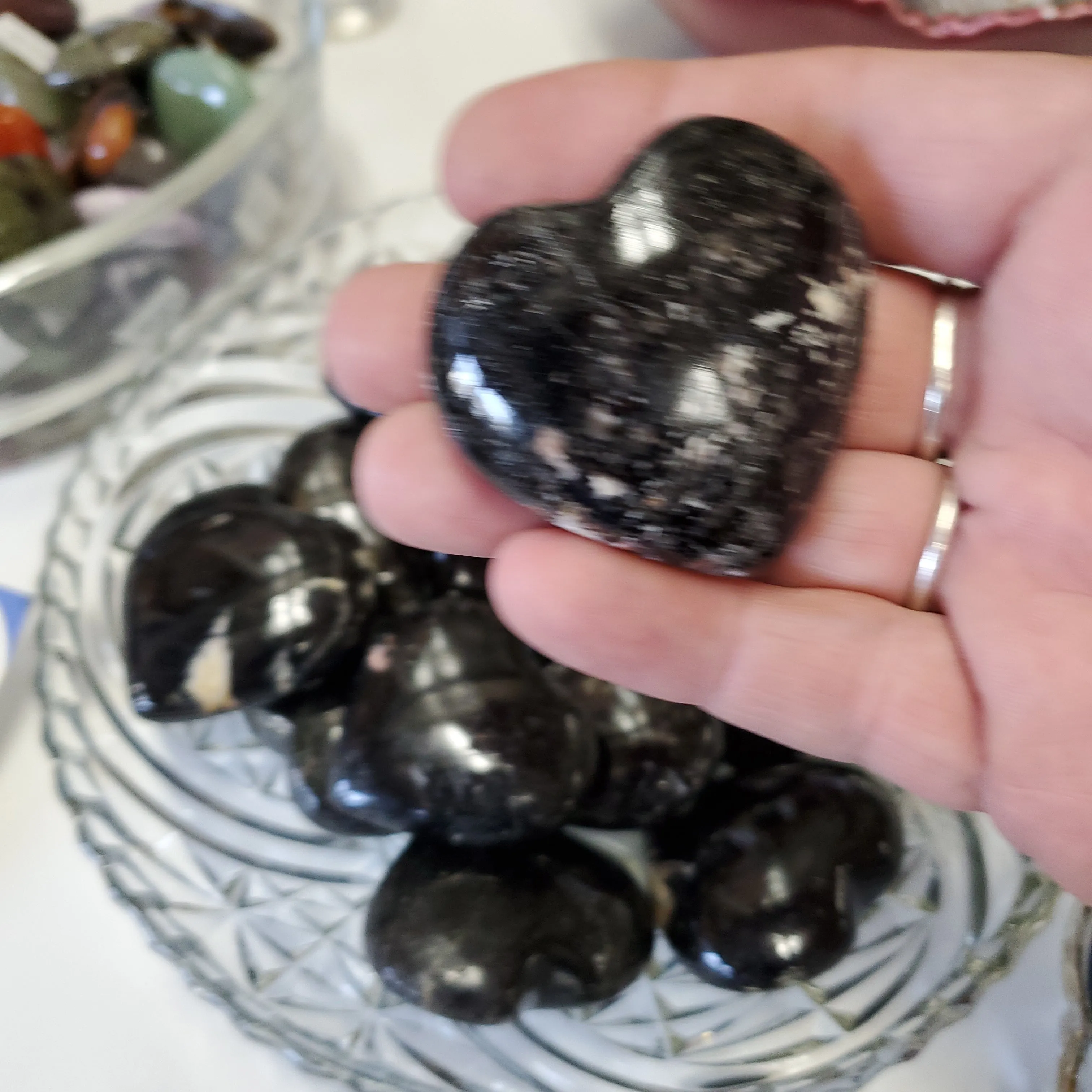 Black Tourmaline Carved Heart