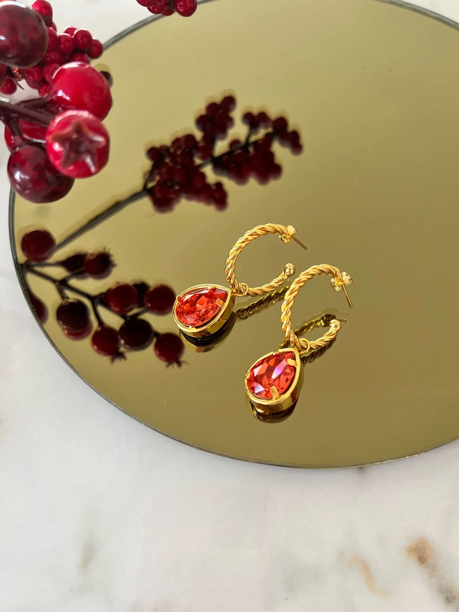Claude Earrings Coral