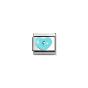 Composable Classic Turquoise Heart Link - Silver - 330509/16