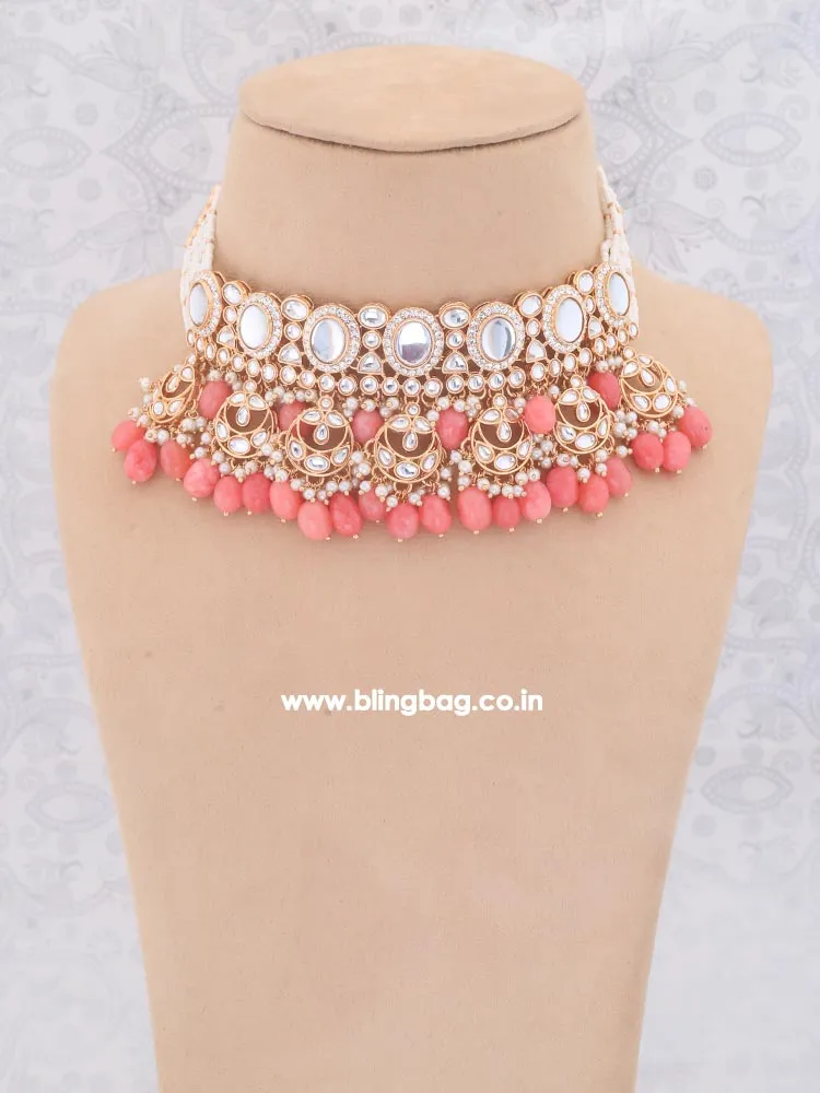 Coral Albina Kundan Jewellery Set - EOSS