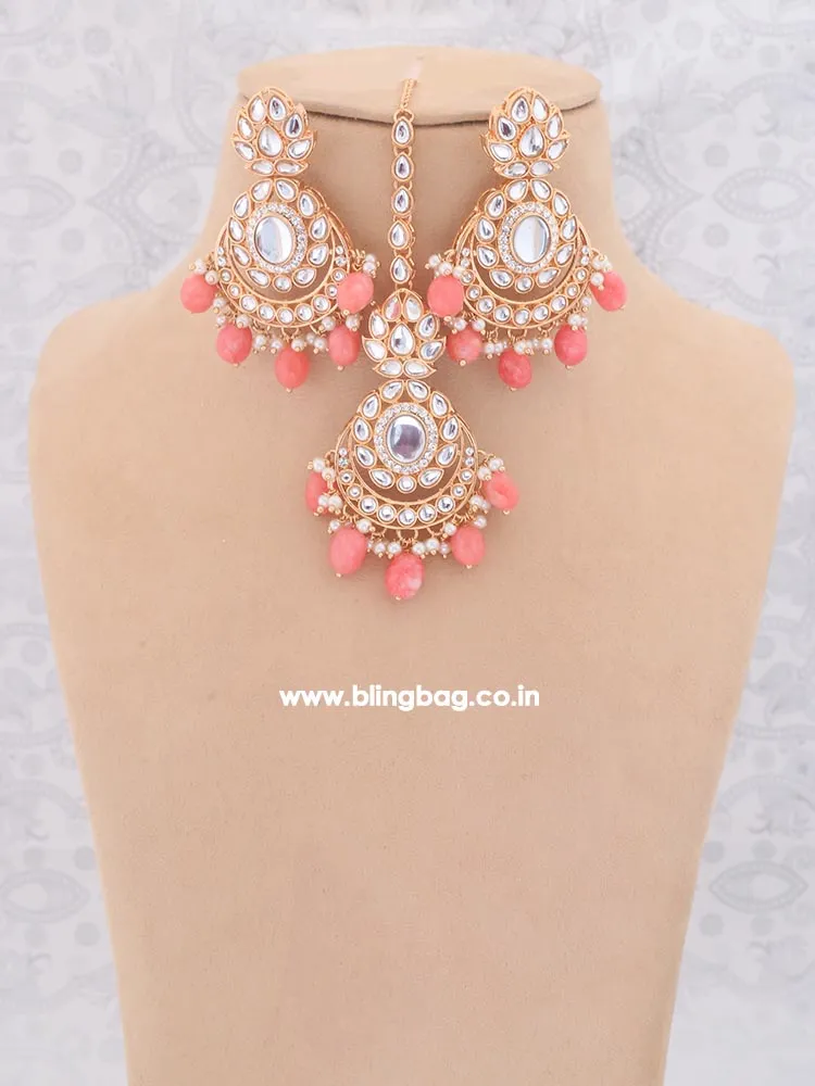 Coral Albina Kundan Jewellery Set - EOSS