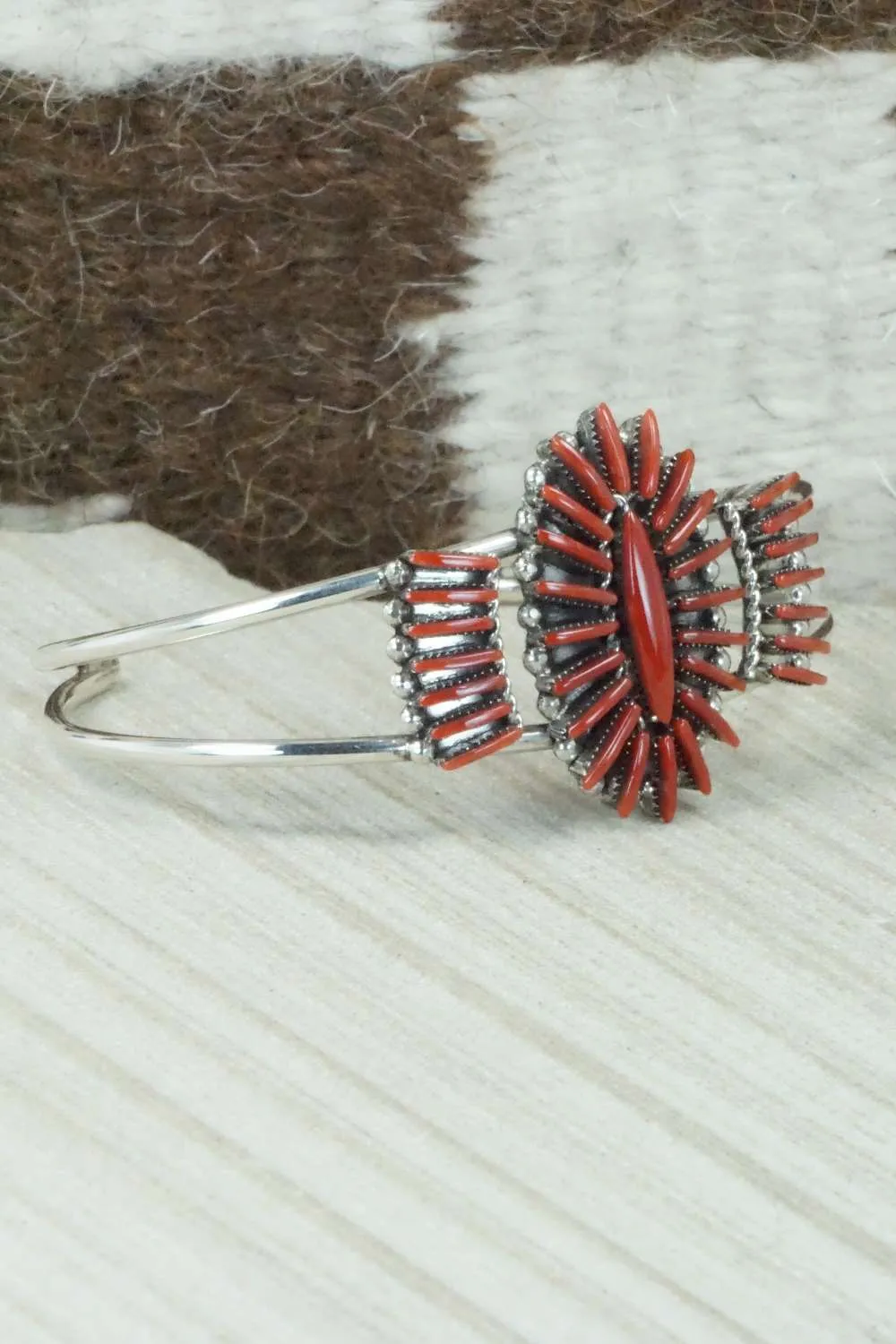 Coral & Sterling Silver Bracelet - Barton Cooeyate