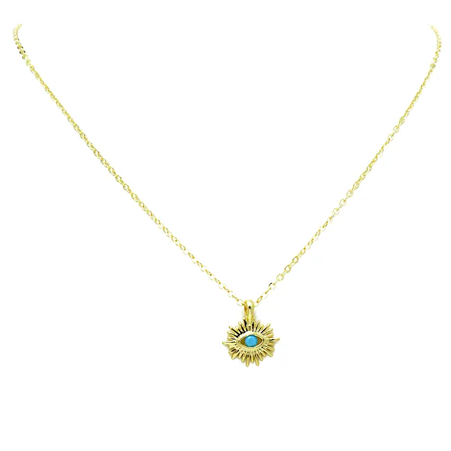 Gold Evil Eye Pendant Necklace
