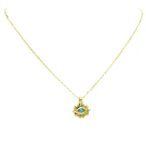 Gold Evil Eye Pendant Necklace
