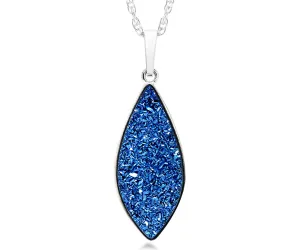 Marquise Blue Druzy Necklace