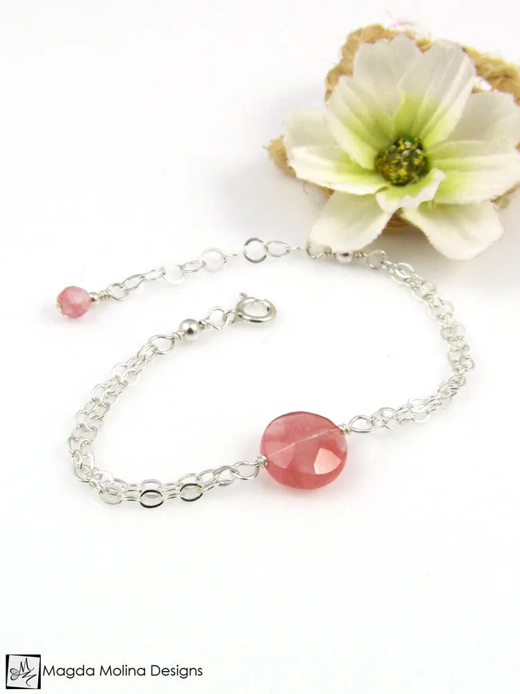 Mini Goddess (children) Cherry Quartz Double Chain Bracelet