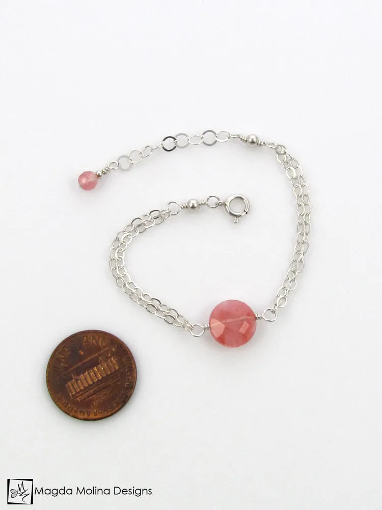 Mini Goddess (children) Cherry Quartz Double Chain Bracelet