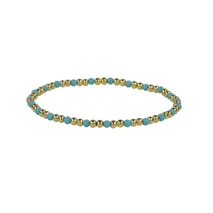 MIRACLE TURQUOISE BEADED GOLD BRACELET