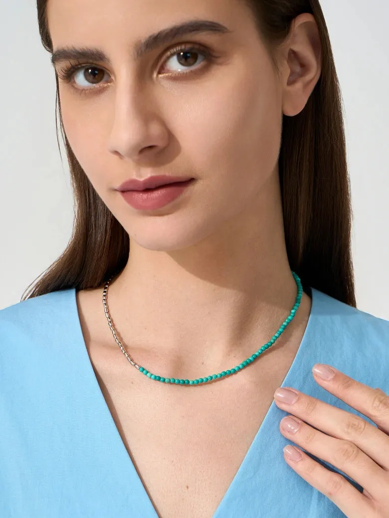 Natural Turquoise Nugget Beaded Necklace