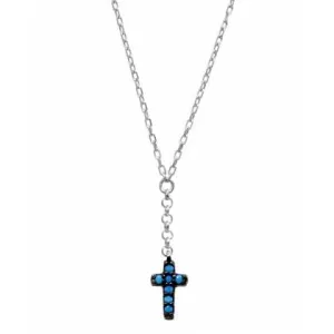 NINA CROSS TURQUOISE STERLING SILVER NECKLACE