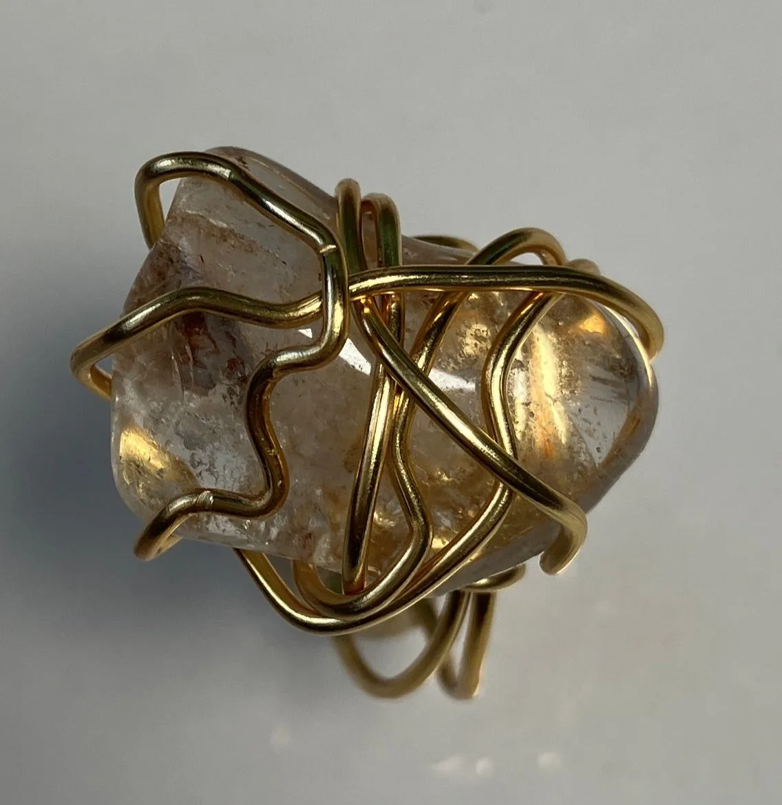 Quartz Gemstone Wire-Wrapped Ring