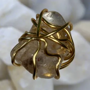 Quartz Gemstone Wire-Wrapped Ring