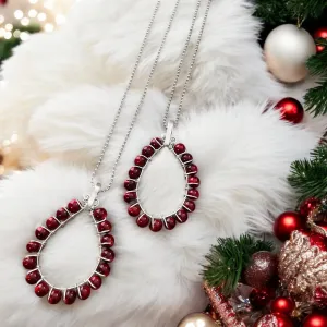 Red Dyed Quarts Pendant Necklace
