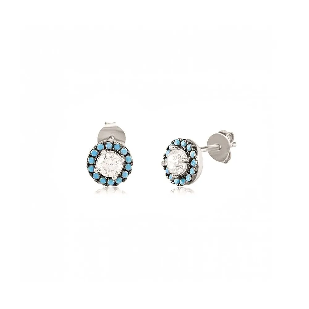 ROSALINA EVIL EYE TURQUOISE EARRINGS