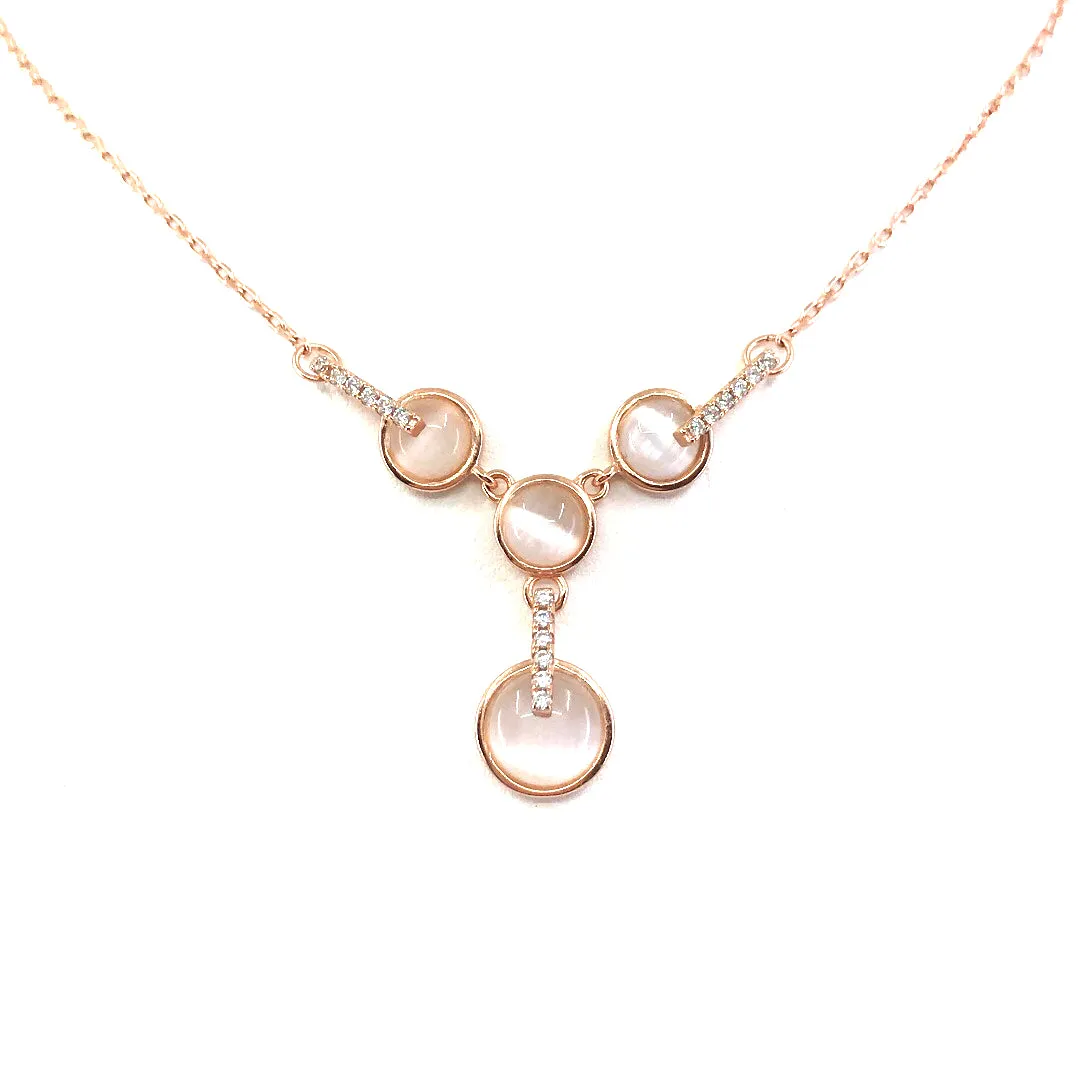 Rose Gold Plated Sterling Silver Circles Necklace