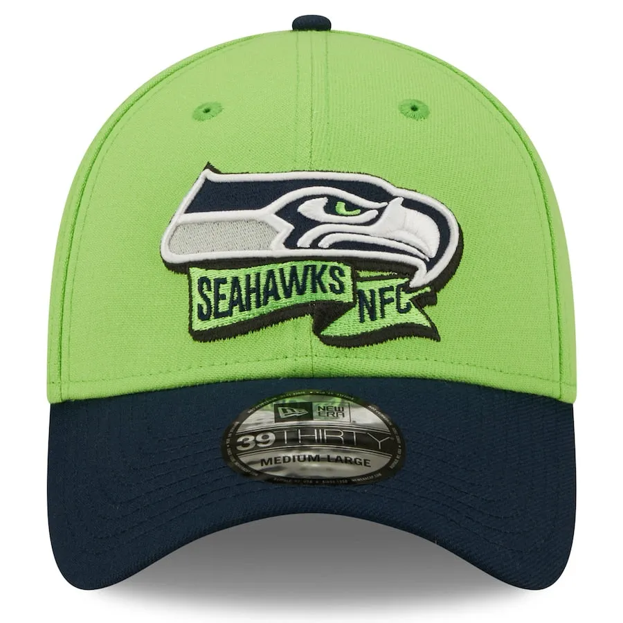 Seattle Seahawks Neon Green SEC 2022 Sideline 39THIRTY Flex Hat