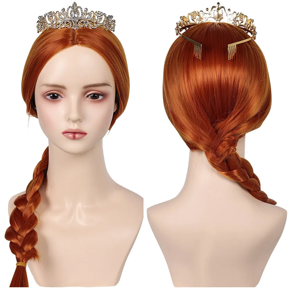 Shrek Fiona Cosplay Wig Crown Heat Resistant Synthetic Hair Carnival Halloween Party Props