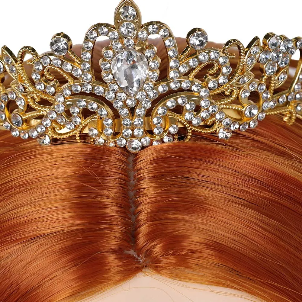 Shrek Fiona Cosplay Wig Crown Heat Resistant Synthetic Hair Carnival Halloween Party Props