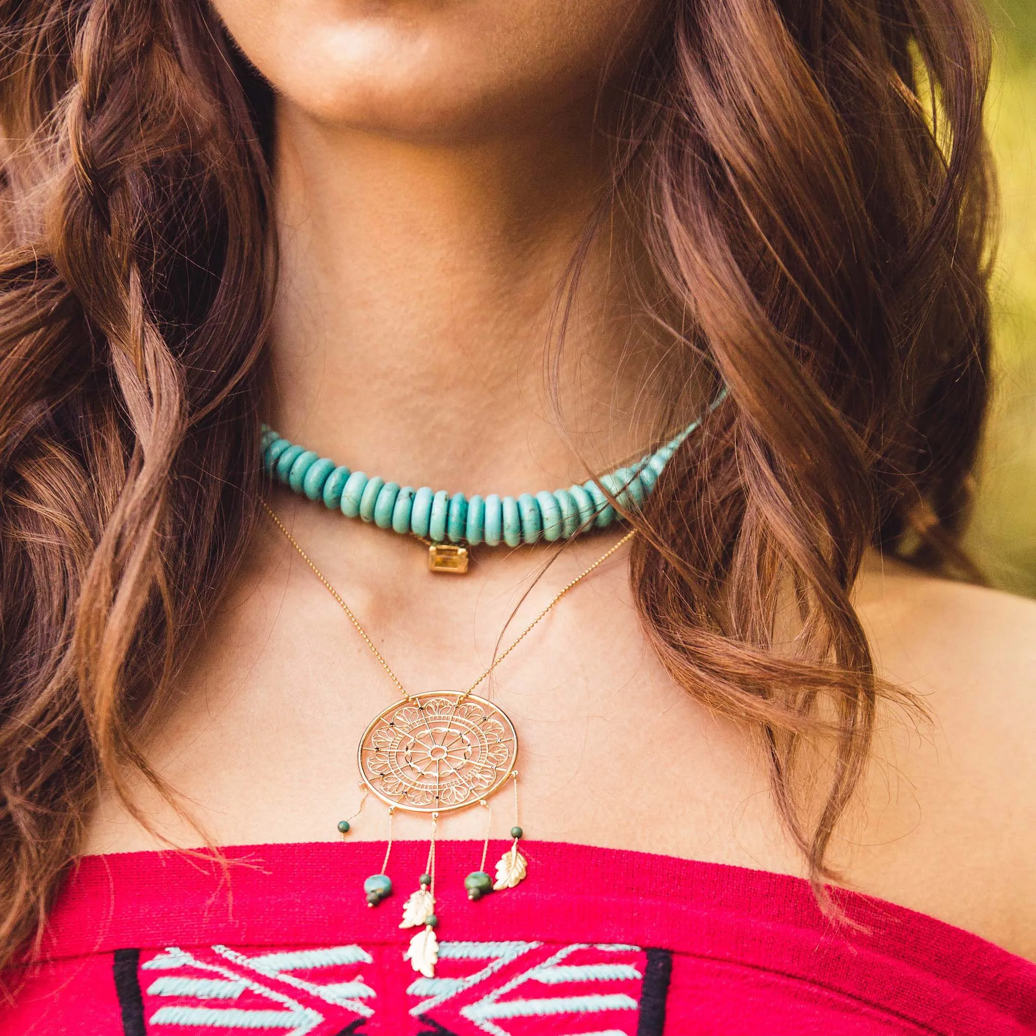 Signature Initials Necklace   Rose Quartz