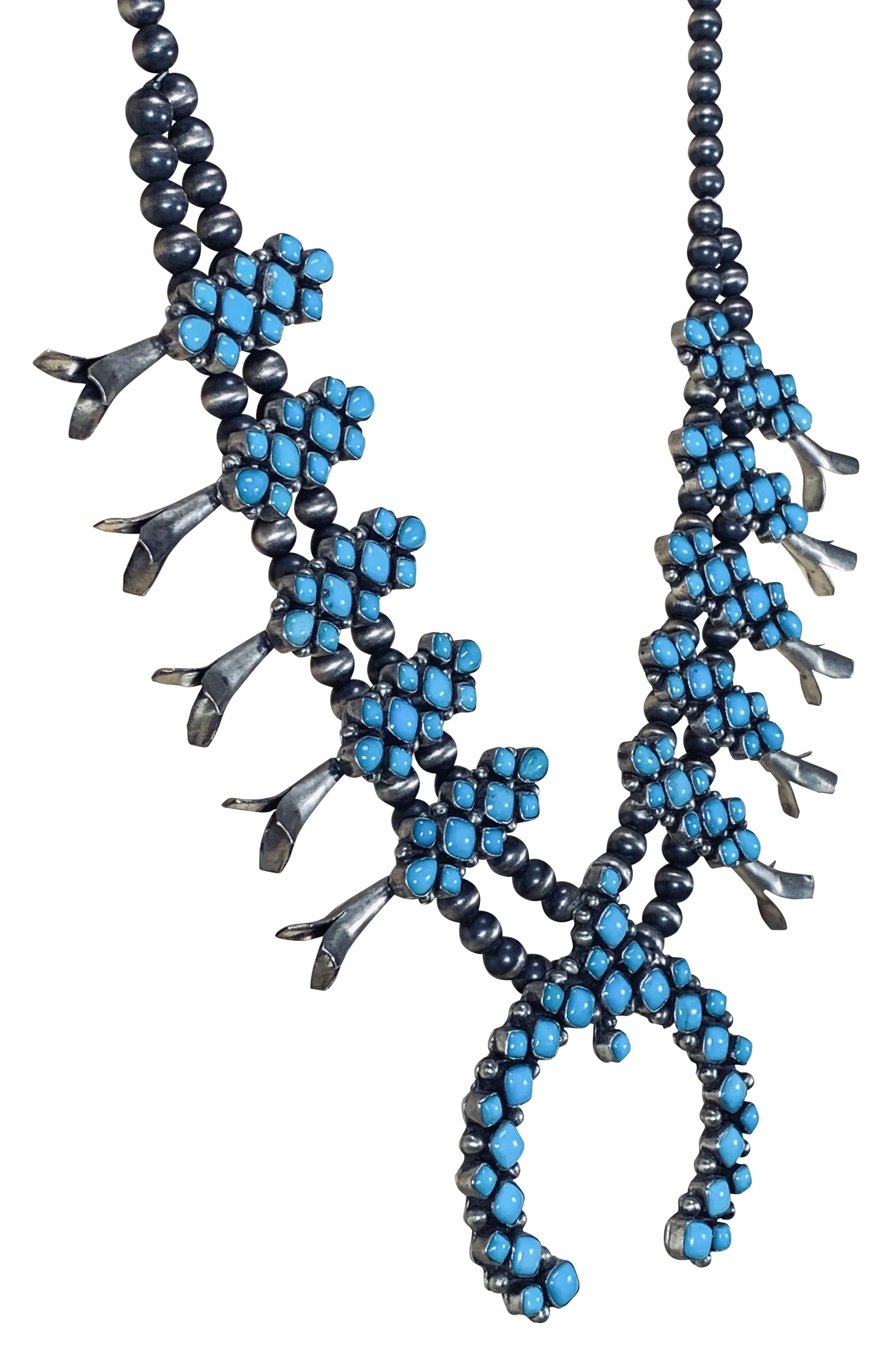 Sleeping Beauty Turquoise Squash Blossom Necklace | Pete Johnson