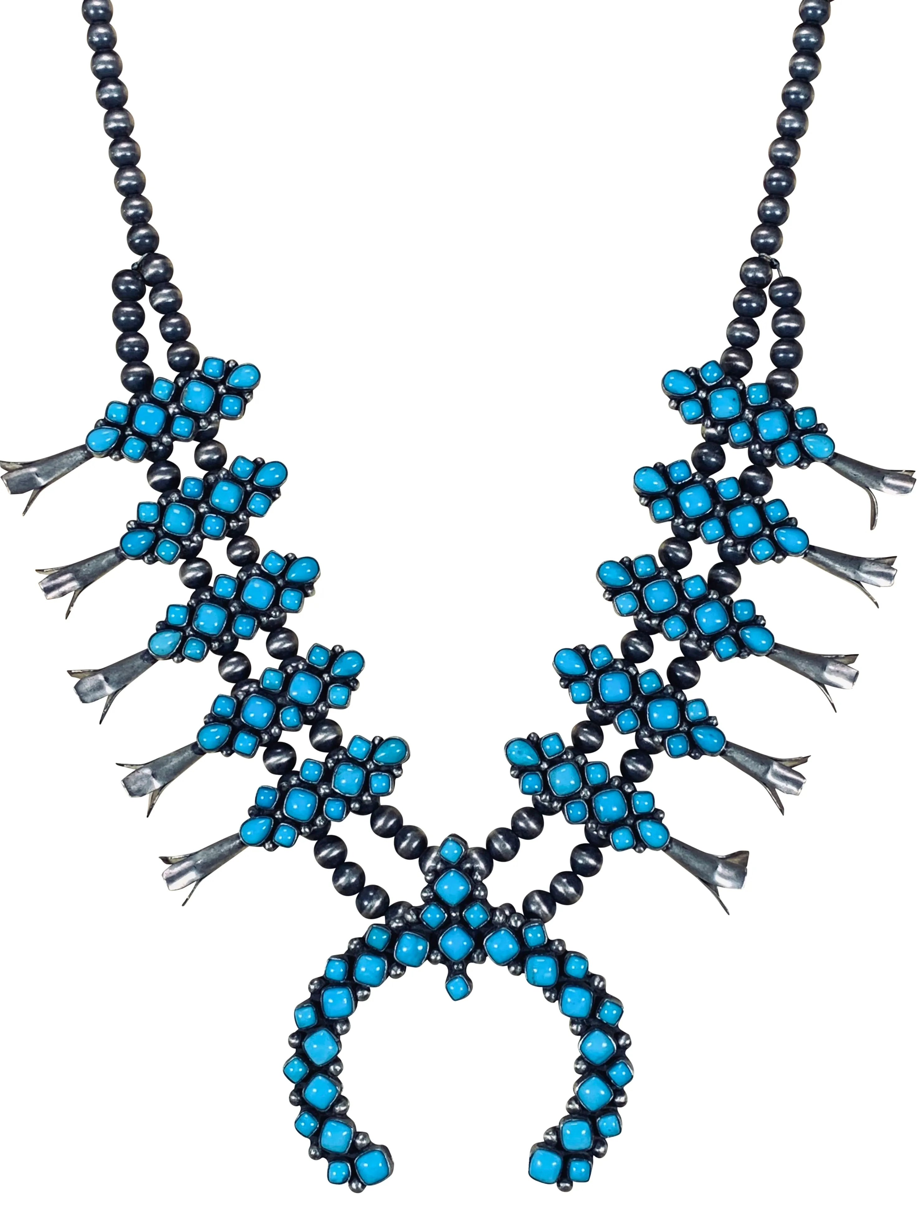 Sleeping Beauty Turquoise Squash Blossom Necklace | Pete Johnson