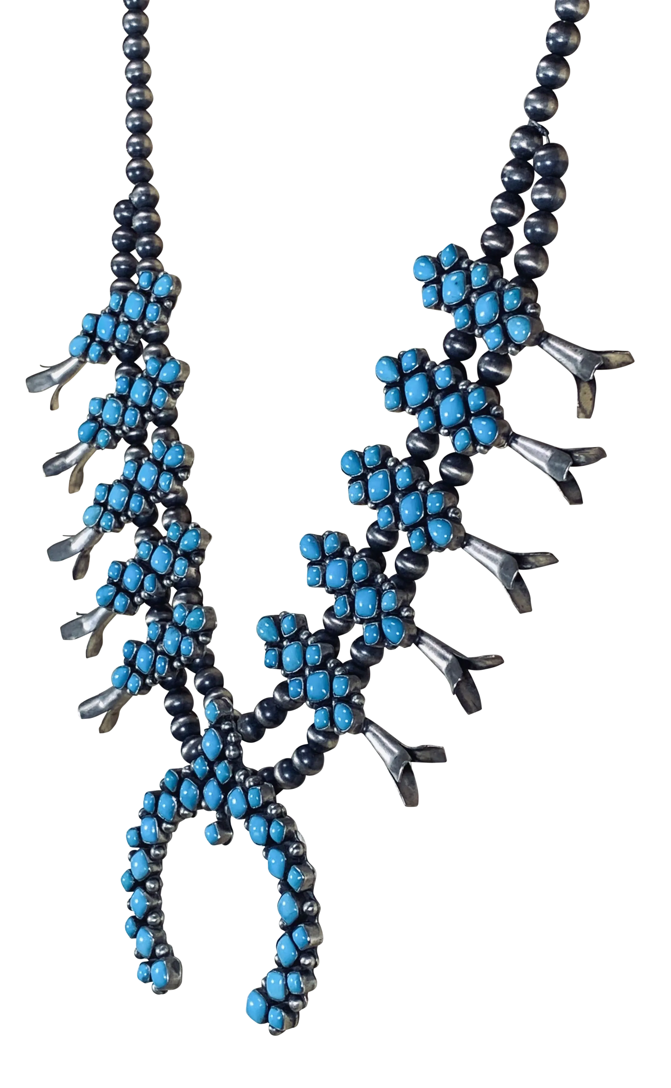 Sleeping Beauty Turquoise Squash Blossom Necklace | Pete Johnson