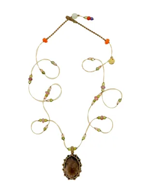 Smoky Quartz Crystal - Short Tibetan Necklace