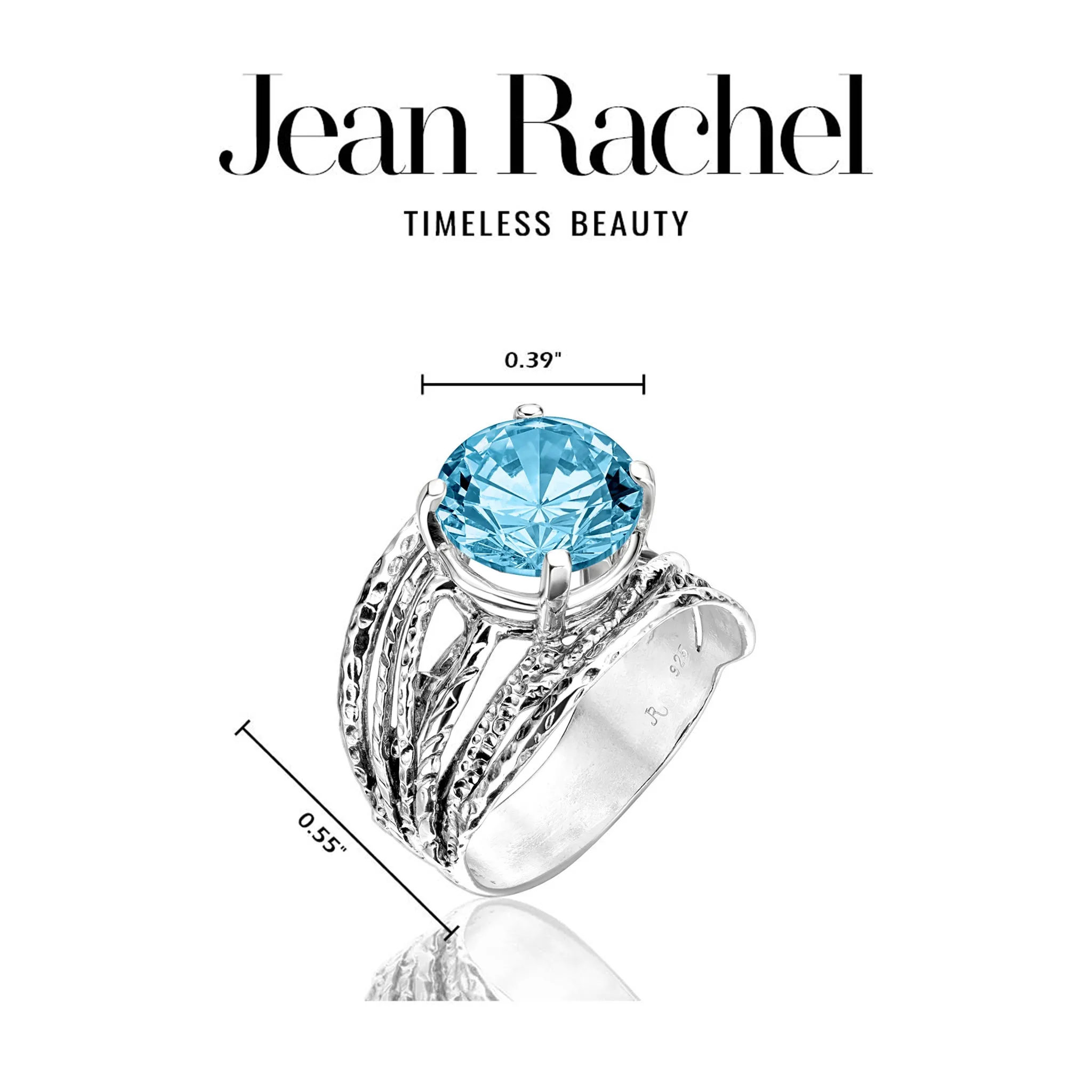 Sterling Silver Aquamarine CZ Wrap Ring