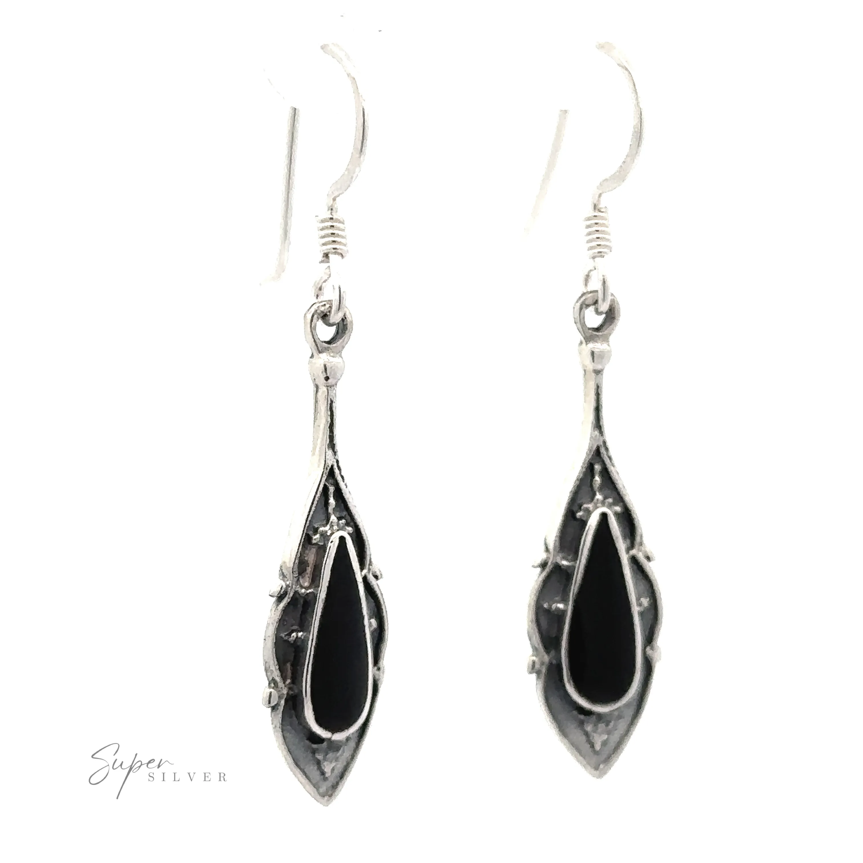 Teardrop Shape Inlaid Earrings