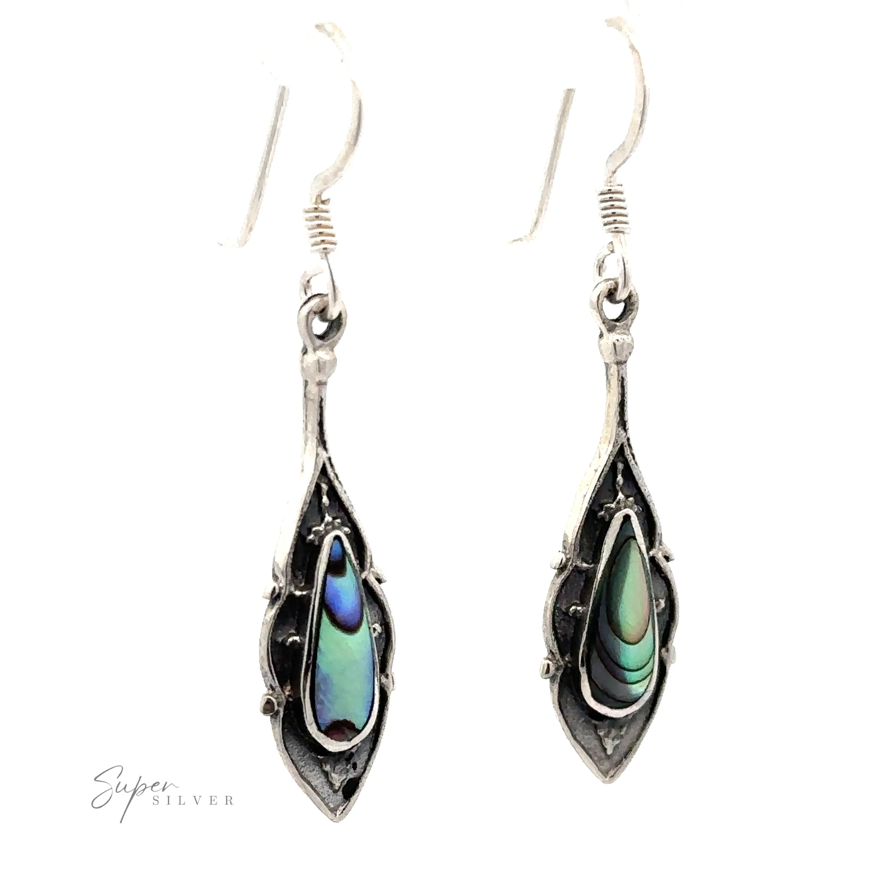Teardrop Shape Inlaid Earrings