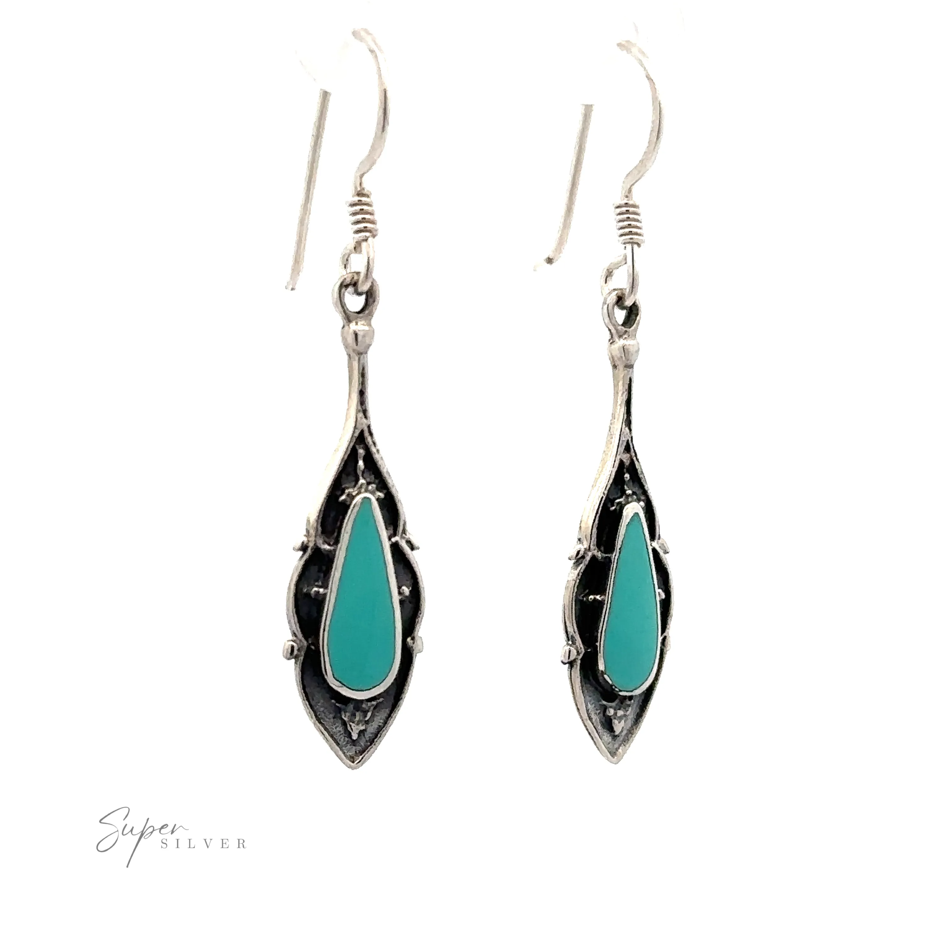 Teardrop Shape Inlaid Earrings