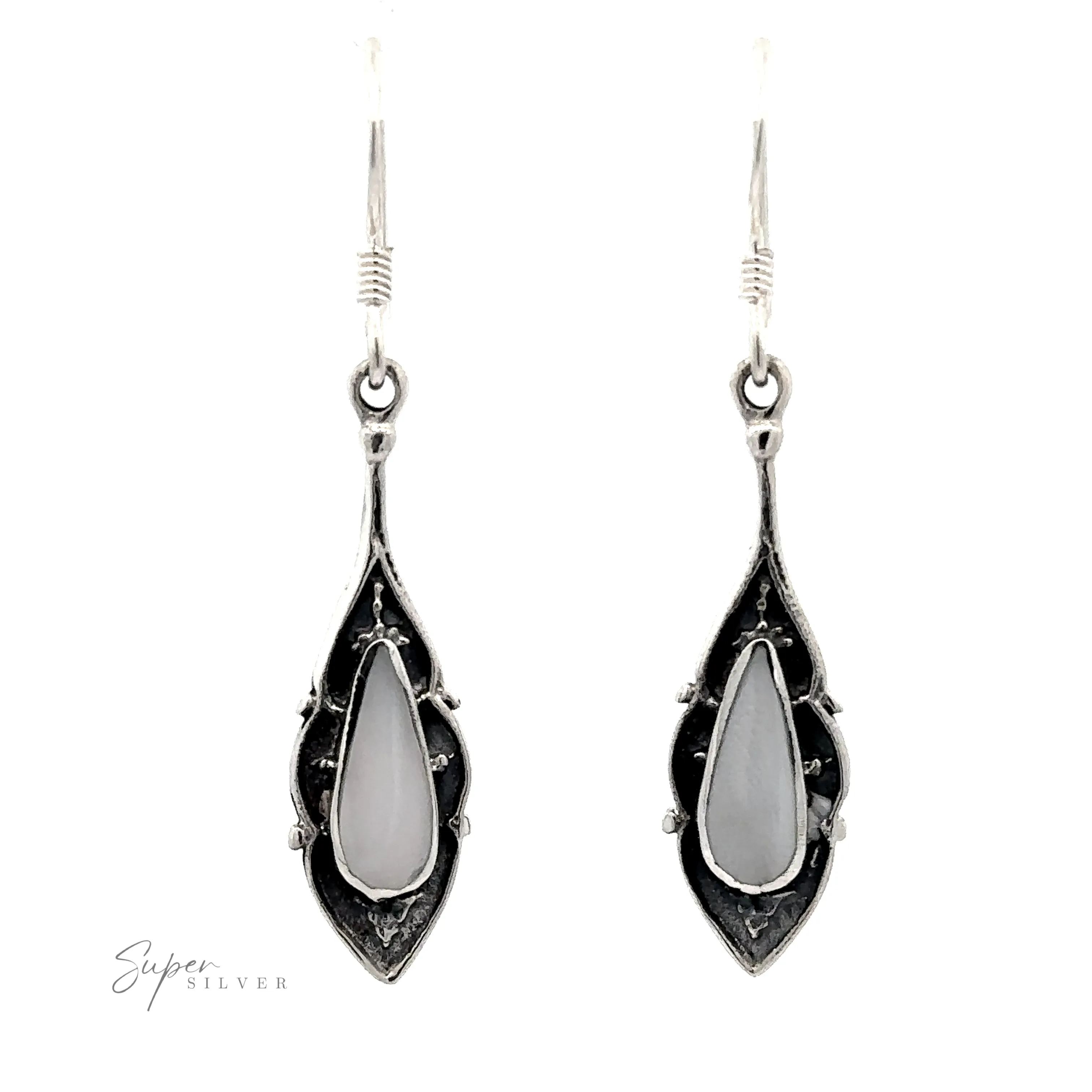 Teardrop Shape Inlaid Earrings