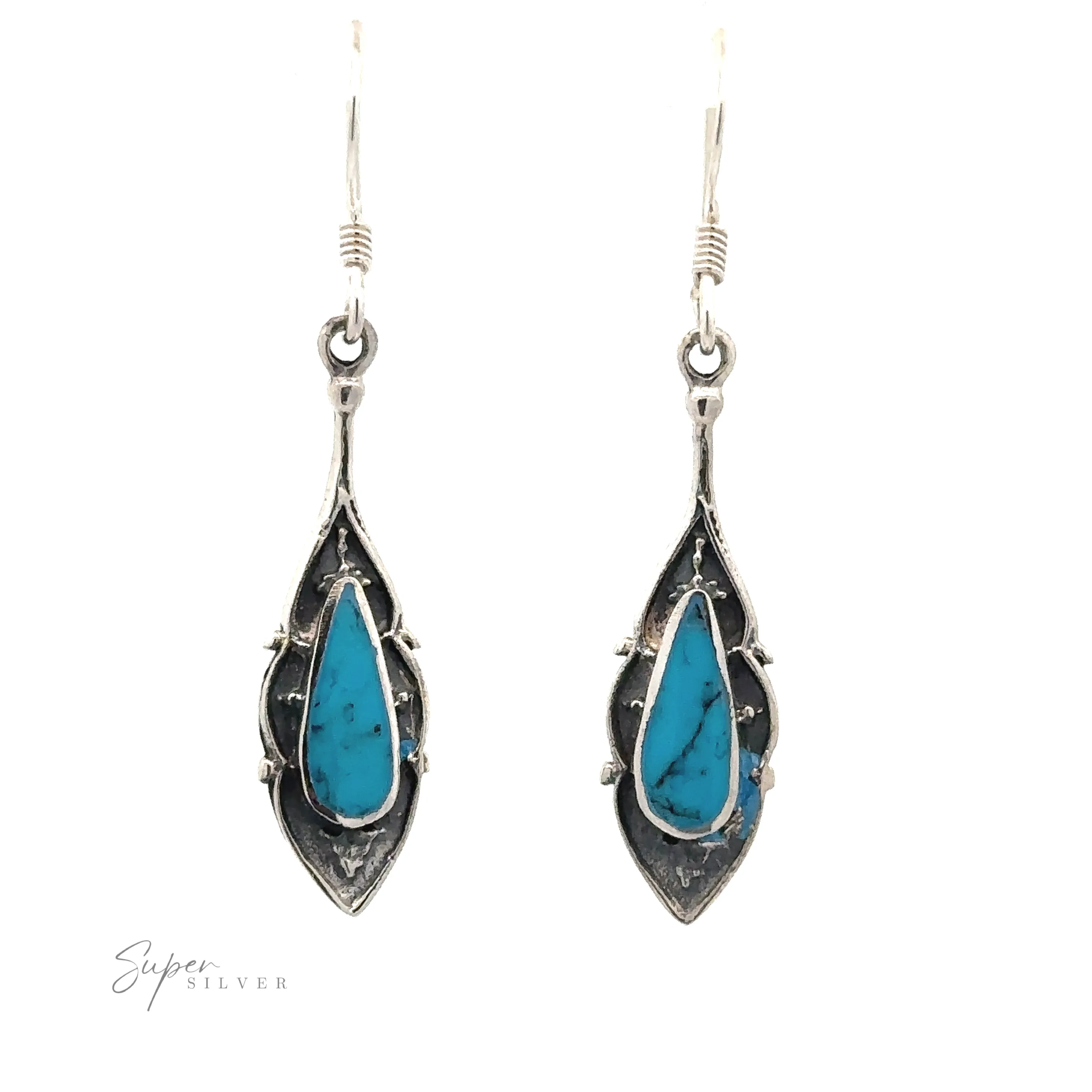 Teardrop Shape Inlaid Earrings