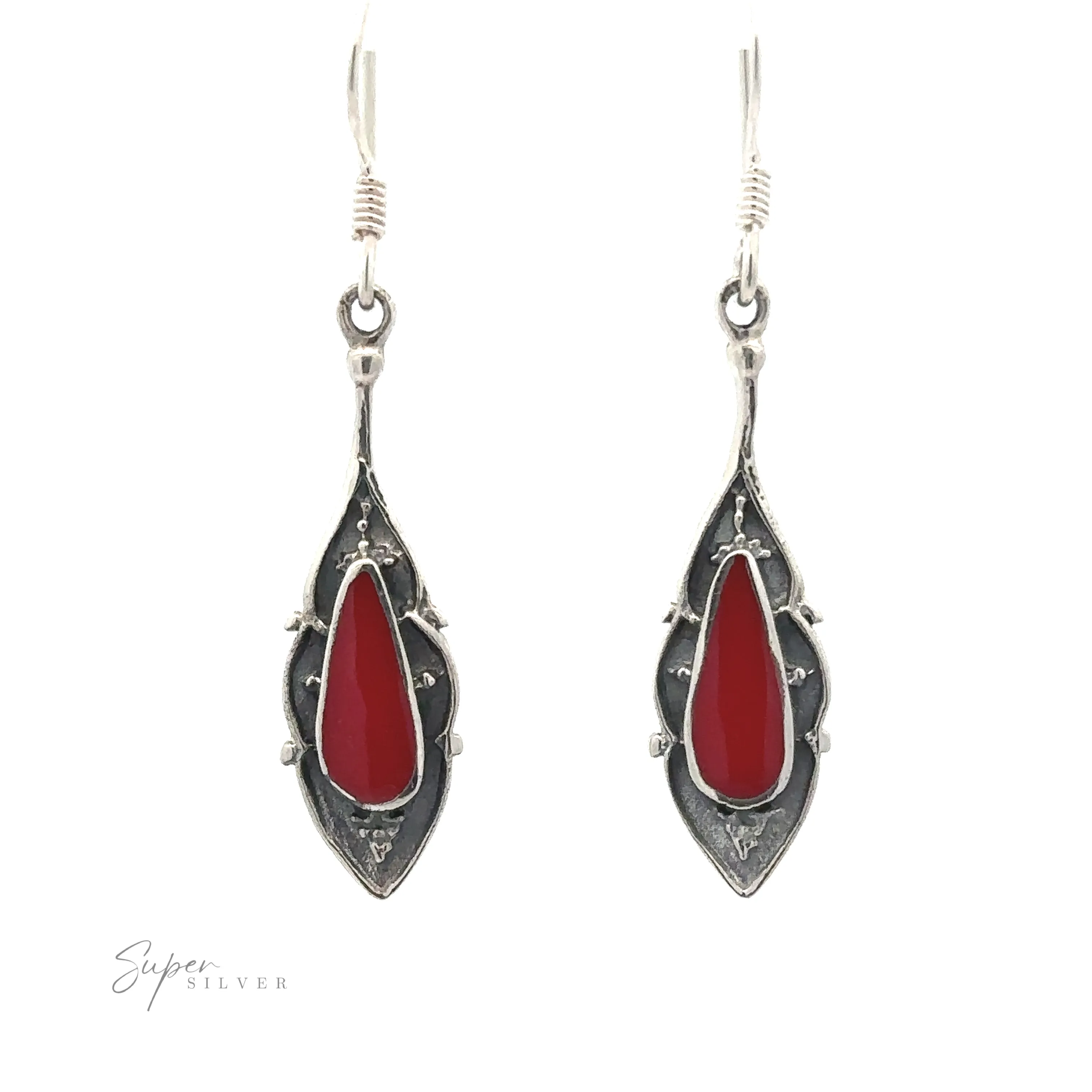 Teardrop Shape Inlaid Earrings