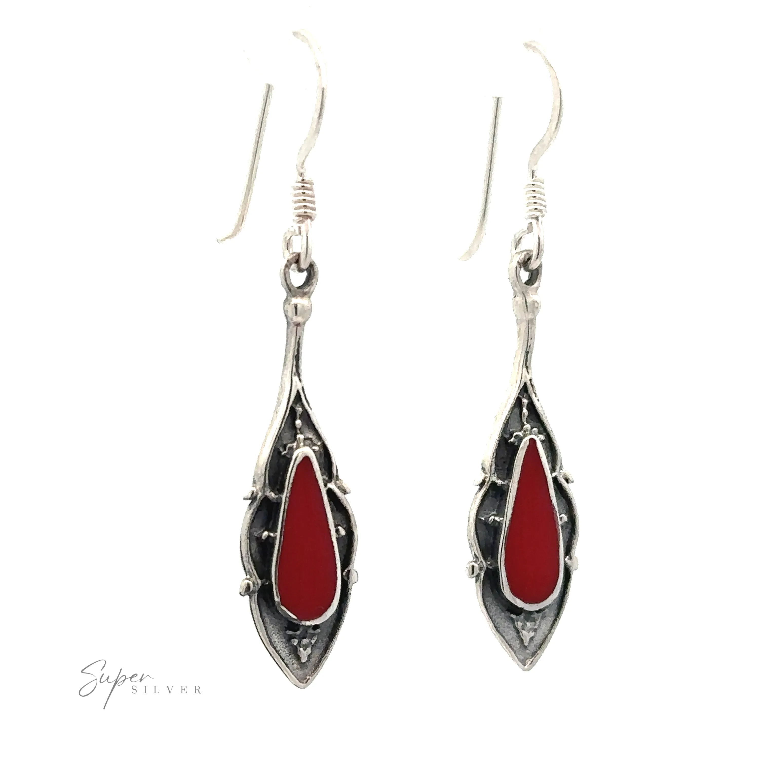 Teardrop Shape Inlaid Earrings