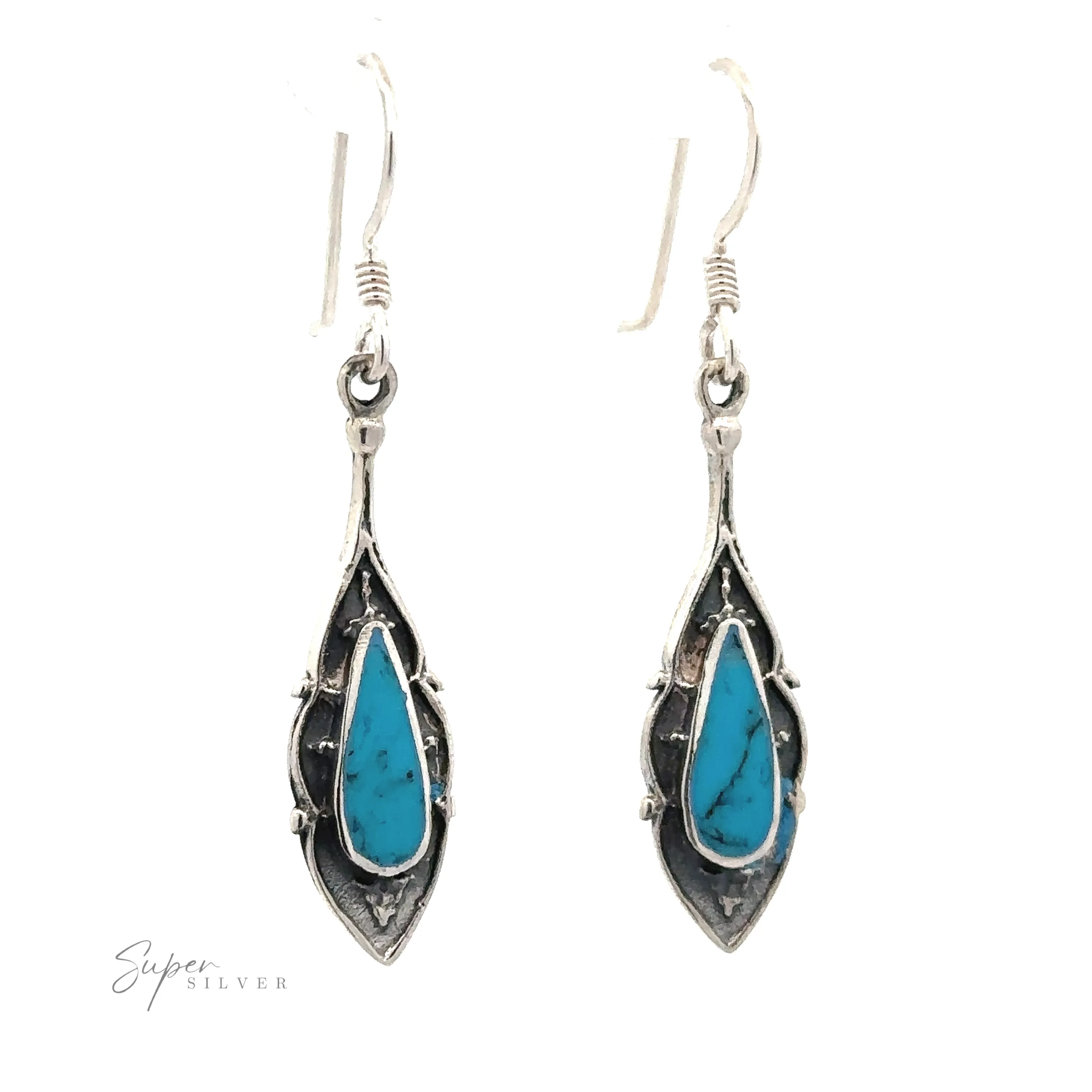 Teardrop Shape Inlaid Earrings