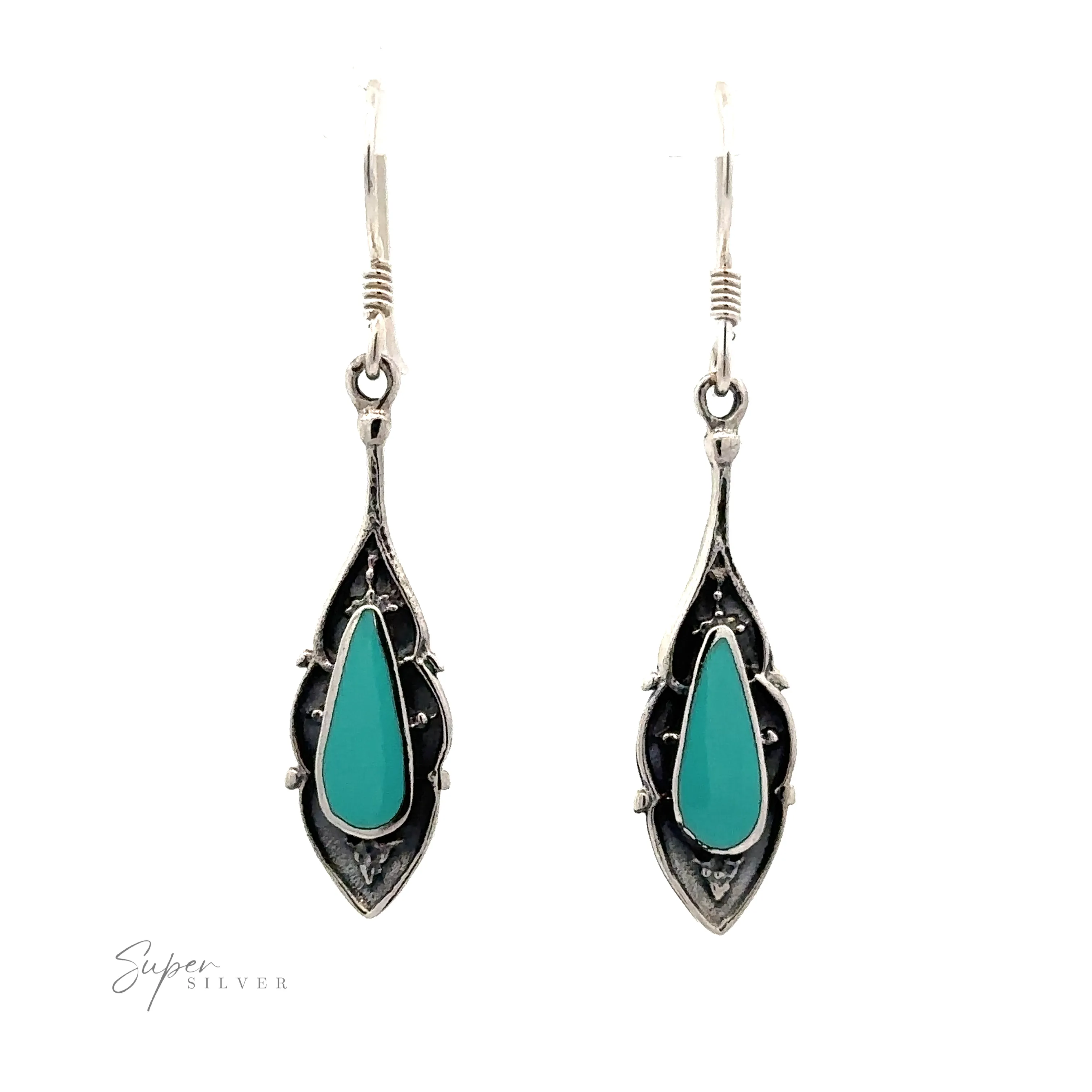 Teardrop Shape Inlaid Earrings