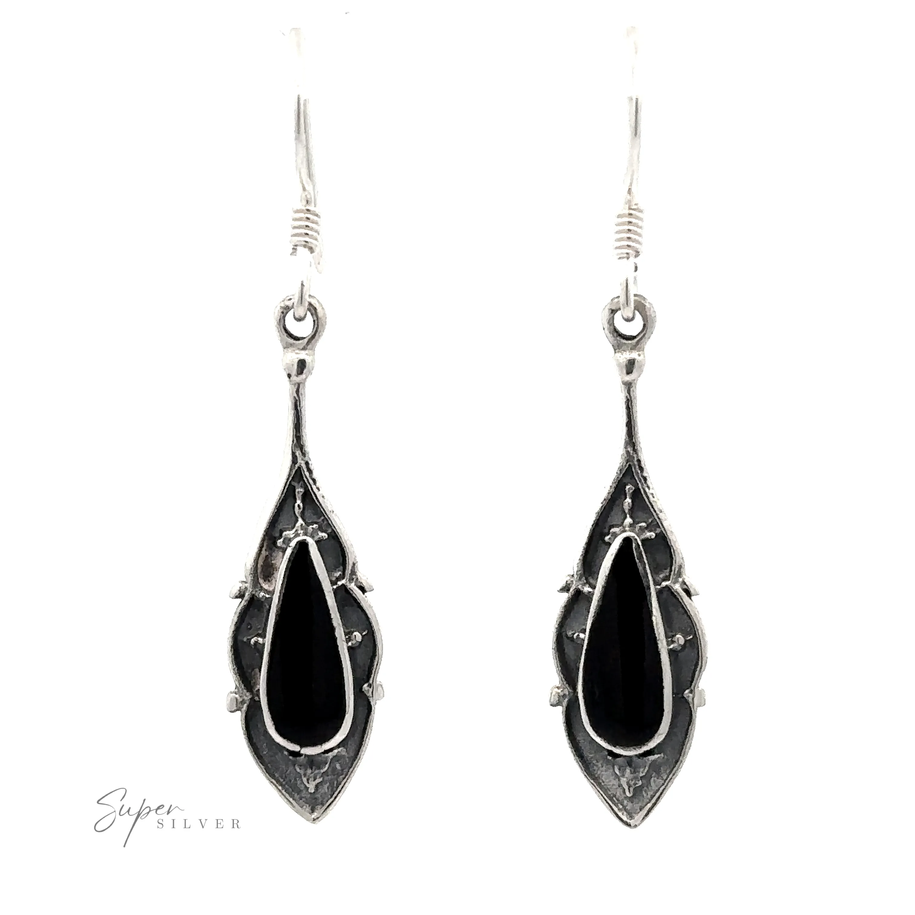 Teardrop Shape Inlaid Earrings
