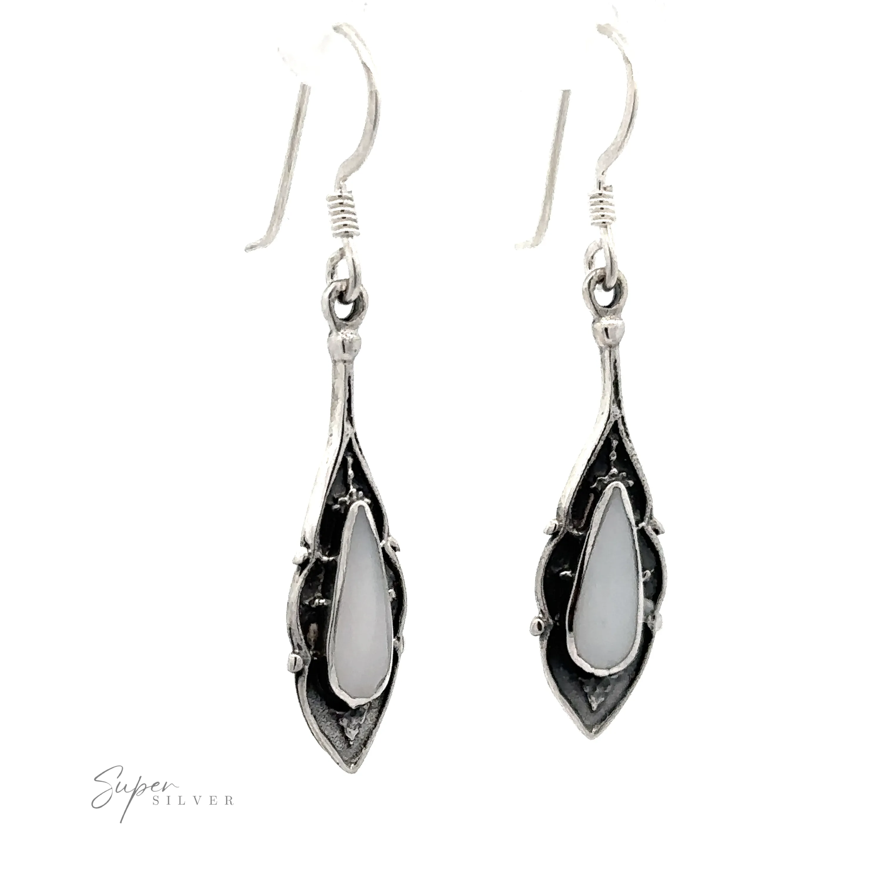 Teardrop Shape Inlaid Earrings