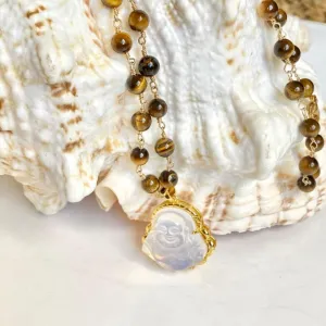Tiger Eye Necklace with Buddha