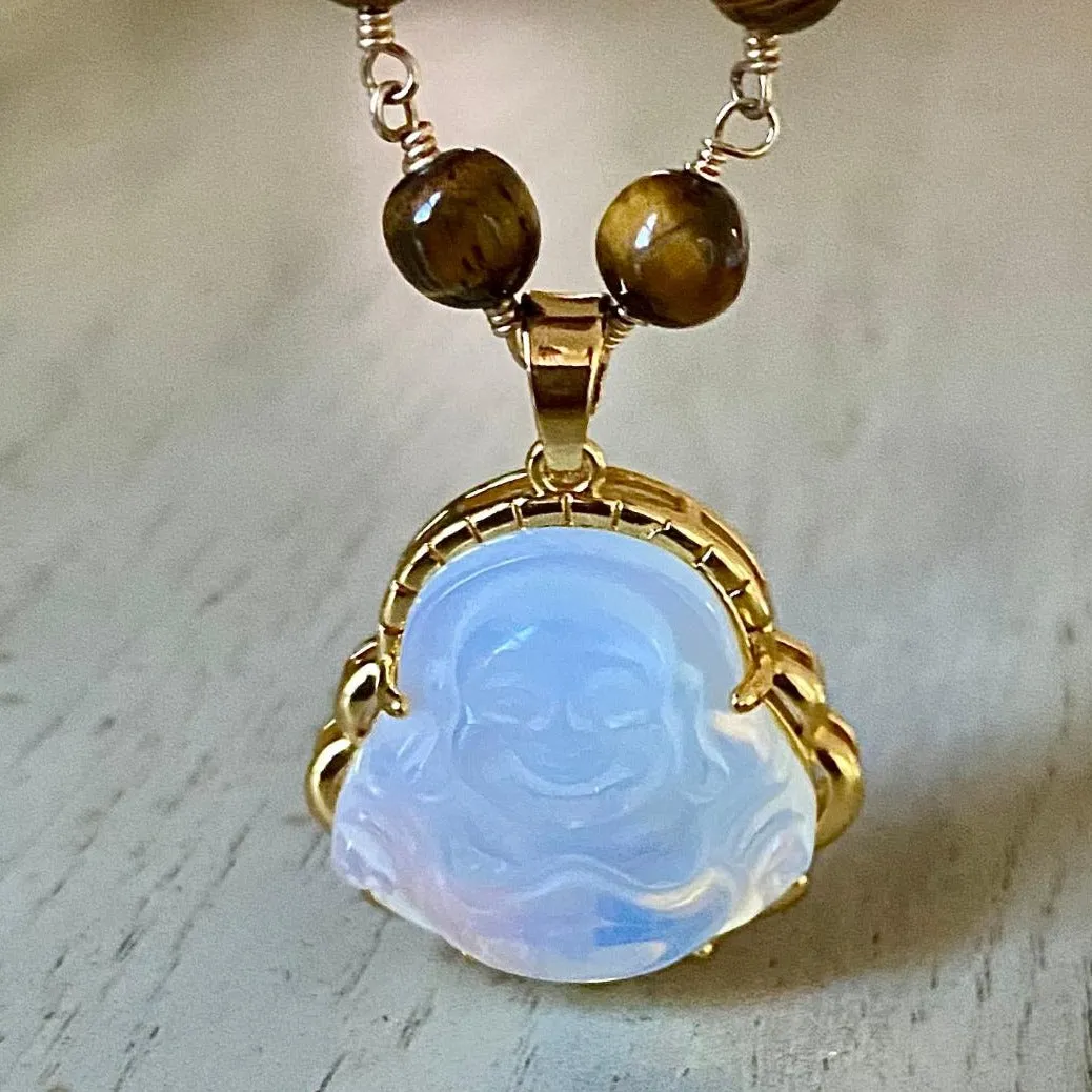 Tiger Eye Necklace with Buddha