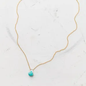 Turquoise Petite Drop Necklace in Gold