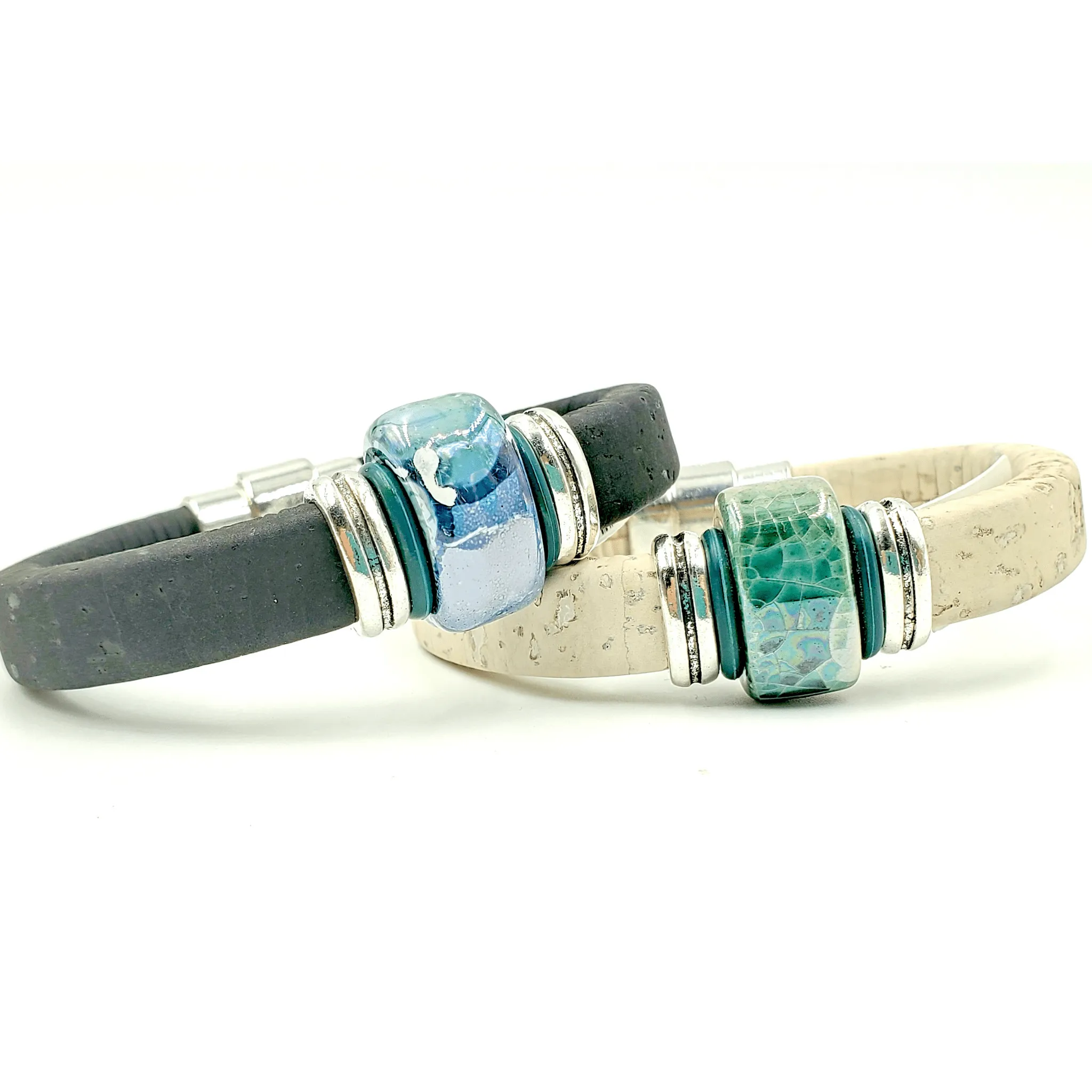 White Cork Porcelain Bead Bracelet