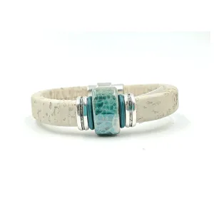 White Cork Porcelain Bead Bracelet