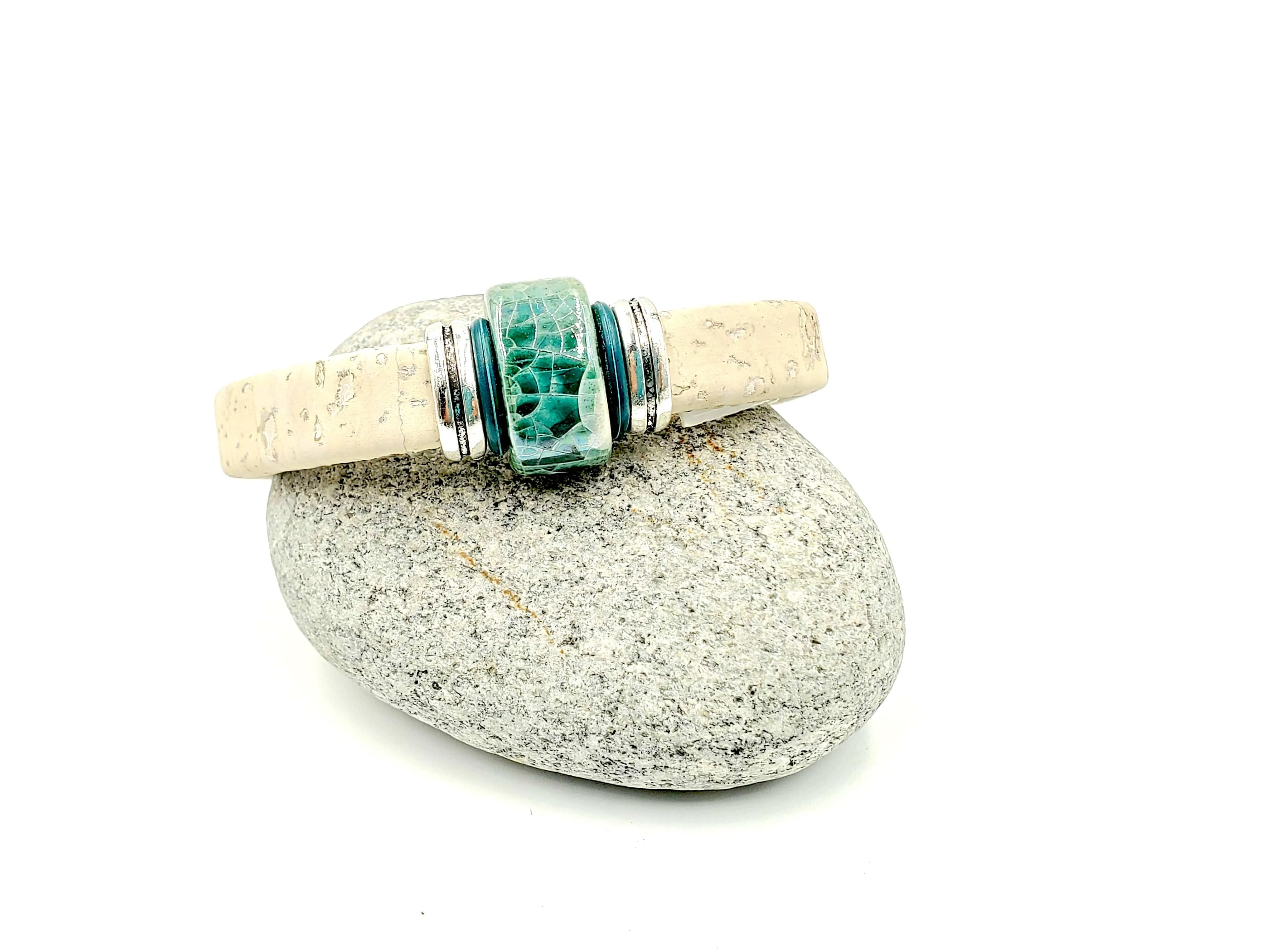 White Cork Porcelain Bead Bracelet