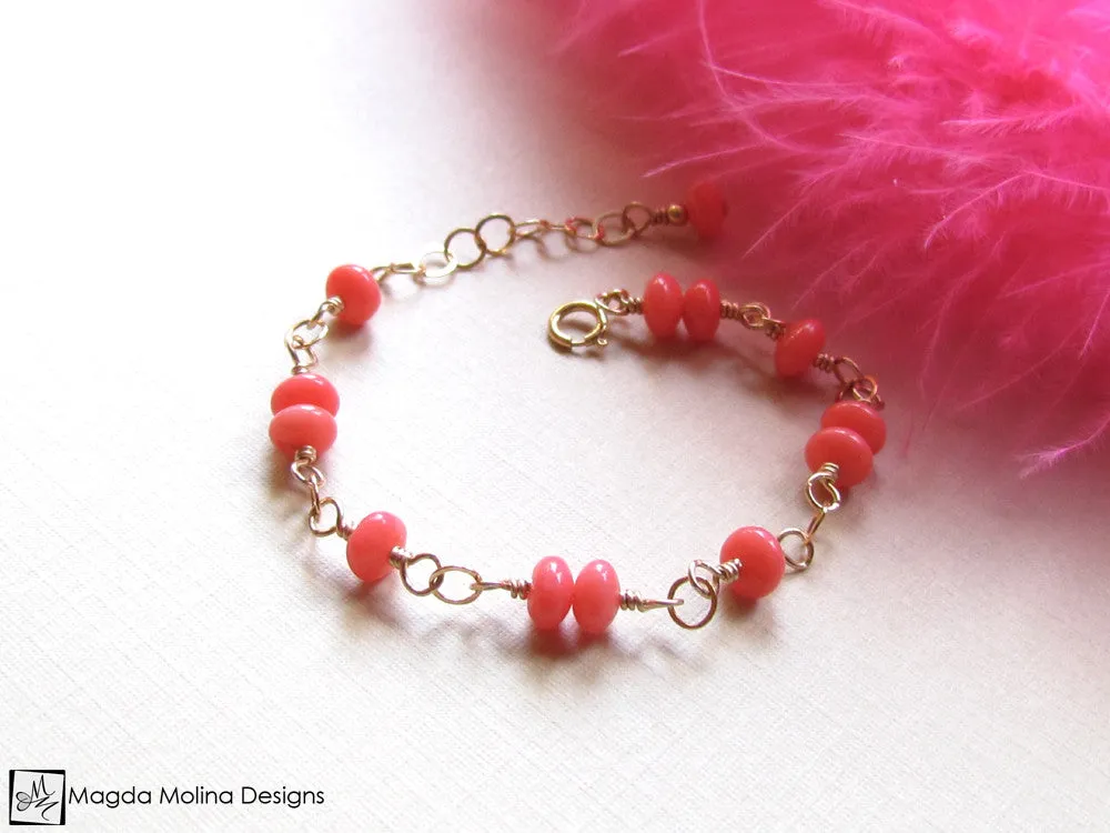 WHOLESALE - Mini Goddess (children) Pink Coral Bracelet