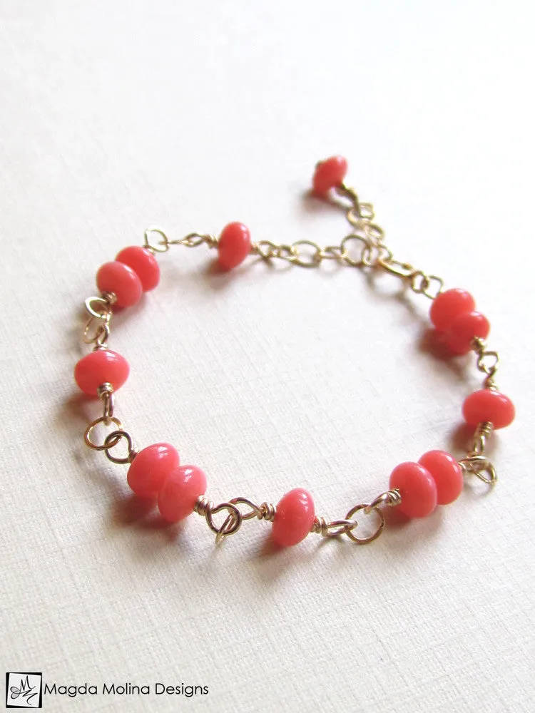 WHOLESALE - Mini Goddess (children) Pink Coral Bracelet