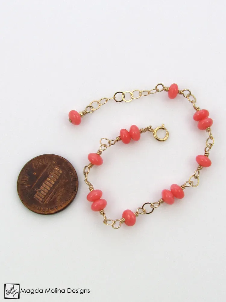 WHOLESALE - Mini Goddess (children) Pink Coral Bracelet